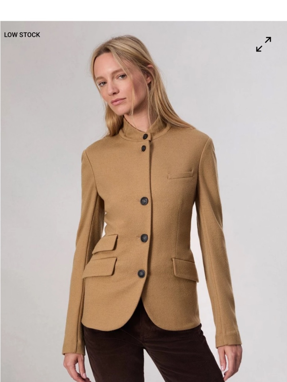 rag & bone Camel Stand-Collar Wool Jacket